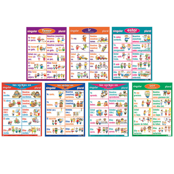 Poster Pals Spanish Verb Posters, Set of 7 P23